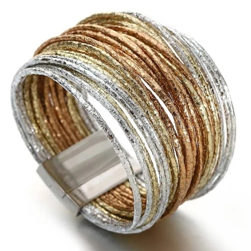 Triple Color Leather Bracelet